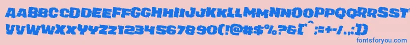 juggerrockrotate2 Font – Blue Fonts on Pink Background