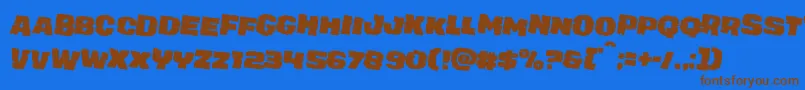 juggerrockrotate2 Font – Brown Fonts on Blue Background