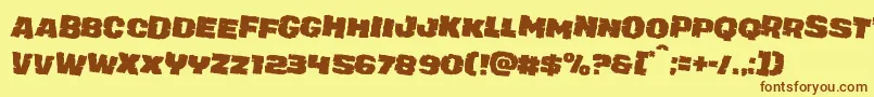 juggerrockrotate2 Font – Brown Fonts on Yellow Background