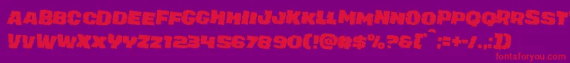 juggerrockrotate2 Font – Red Fonts on Purple Background