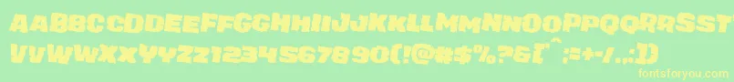 juggerrockrotate2 Font – Yellow Fonts on Green Background