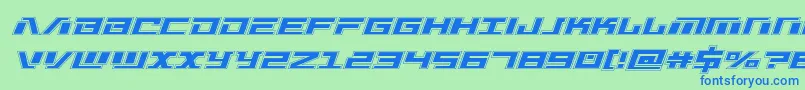 Warmachineacad Font – Blue Fonts on Green Background