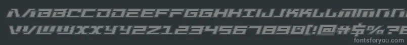 フォントWarmachineacad – 黒い背景に灰色の文字