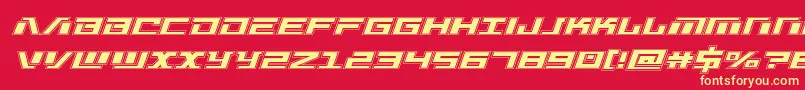 Warmachineacad Font – Yellow Fonts on Red Background