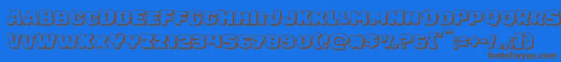 Fonte juggerrockshadow – fontes marrons em um fundo azul
