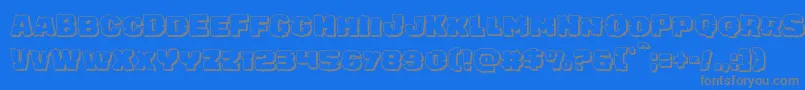 juggerrockshadow-Schriftart – Graue Schriften auf blauem Hintergrund