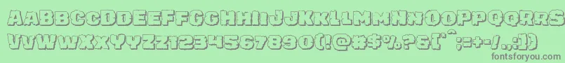 juggerrockshadow Font – Gray Fonts on Green Background