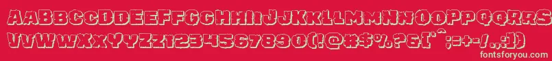 Czcionka juggerrockshadow – zielone czcionki na czerwonym tle