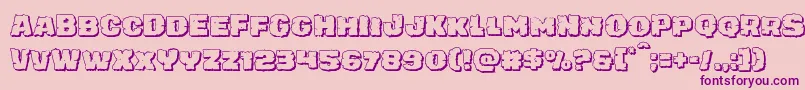 juggerrockshadow-Schriftart – Violette Schriften auf rosa Hintergrund