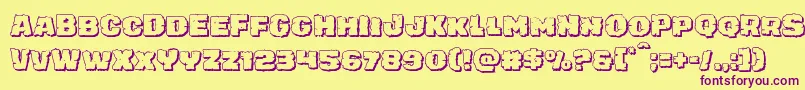 juggerrockshadow Font – Purple Fonts on Yellow Background