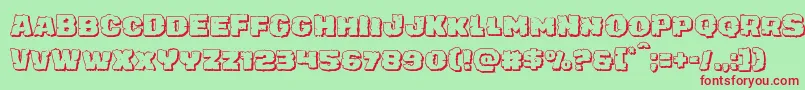 juggerrockshadow Font – Red Fonts on Green Background