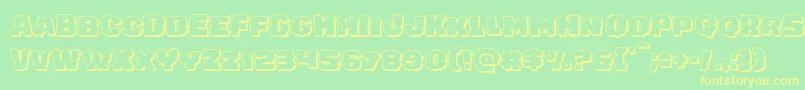 juggerrockshadow Font – Yellow Fonts on Green Background