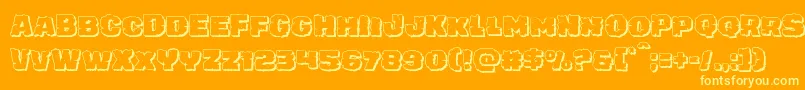 juggerrockshadow-Schriftart – Gelbe Schriften auf orangefarbenem Hintergrund