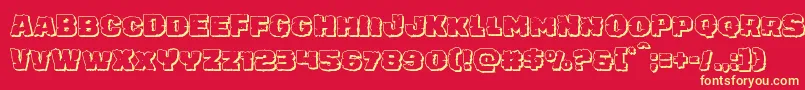 フォントjuggerrockshadow – 黄色の文字、赤い背景