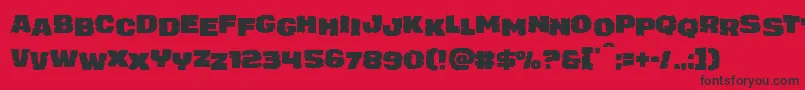 Czcionka juggerrockstag – czarne czcionki na czerwonym tle