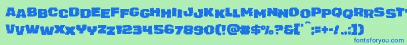 juggerrockstag-fontti – siniset fontit vihreällä taustalla