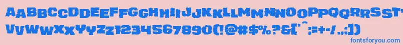 juggerrockstag Font – Blue Fonts on Pink Background