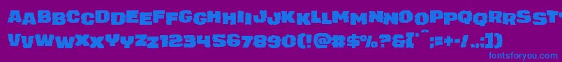 Fonte juggerrockstag – fontes azuis em um fundo violeta