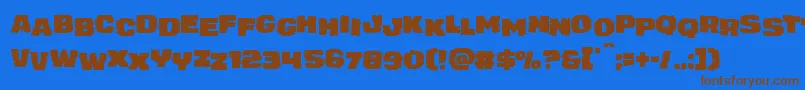 juggerrockstag Font – Brown Fonts on Blue Background