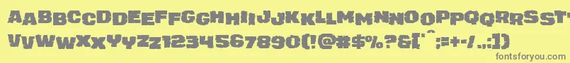 juggerrockstag-fontti – harmaat kirjasimet keltaisella taustalla