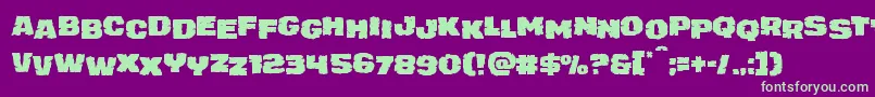 juggerrockstag Font – Green Fonts on Purple Background
