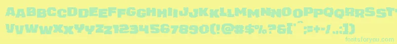 juggerrockstag Font – Green Fonts on Yellow Background