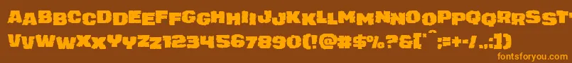 juggerrockstag-fontti – oranssit fontit ruskealla taustalla
