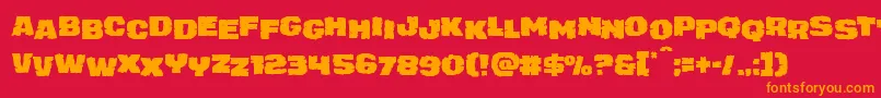 juggerrockstag-Schriftart – Orangefarbene Schriften auf rotem Hintergrund