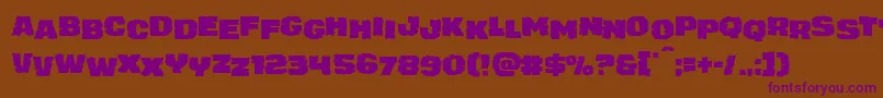 Czcionka juggerrockstag – fioletowe czcionki na brązowym tle