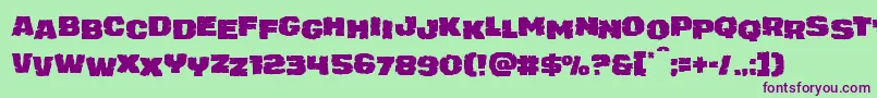 juggerrockstag-Schriftart – Violette Schriften auf grünem Hintergrund