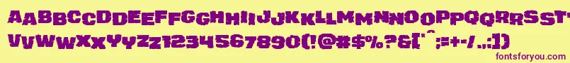 juggerrockstag-Schriftart – Violette Schriften auf gelbem Hintergrund