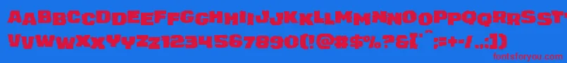 juggerrockstag Font – Red Fonts on Blue Background
