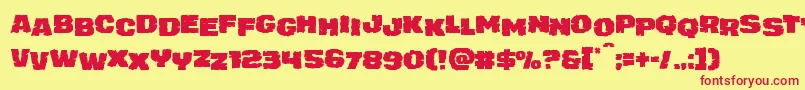 juggerrockstag-Schriftart – Rote Schriften auf gelbem Hintergrund