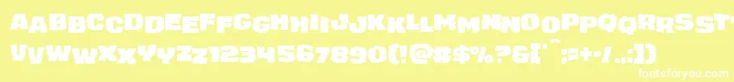 juggerrockstag-Schriftart – Weiße Schriften auf gelbem Hintergrund