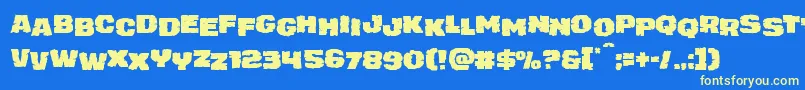 juggerrockstag Font – Yellow Fonts on Blue Background