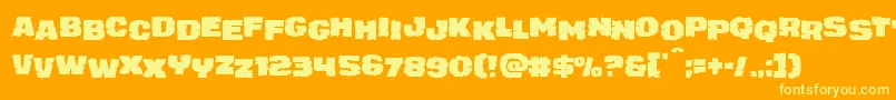 Fonte juggerrockstag – fontes amarelas em um fundo laranja