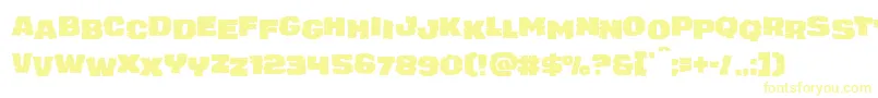 Fonte juggerrockstag – fontes amarelas em um fundo branco
