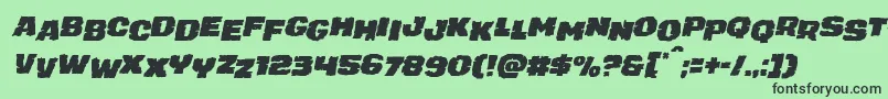 juggerrockstagital Font – Black Fonts on Green Background