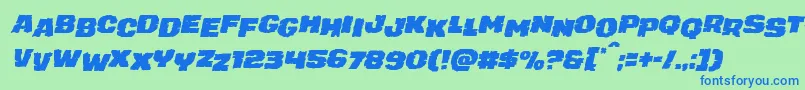 juggerrockstagital Font – Blue Fonts on Green Background