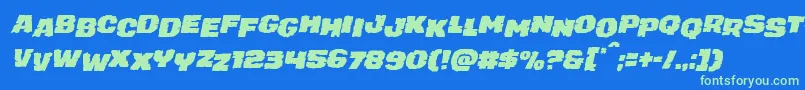 juggerrockstagital Font – Green Fonts on Blue Background