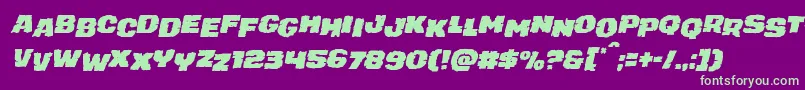 juggerrockstagital Font – Green Fonts on Purple Background