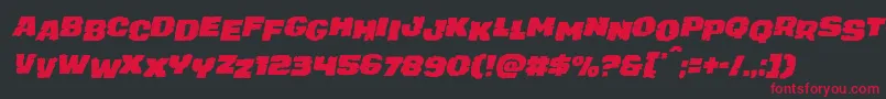 フォントjuggerrockstagital – 黒い背景に赤い文字