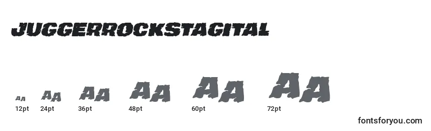 Размеры шрифта Juggerrockstagital