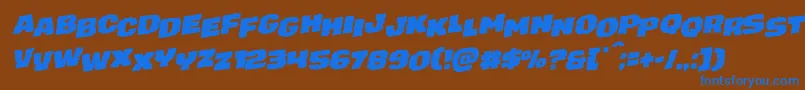 juggerrockstagrotal Font – Blue Fonts on Brown Background