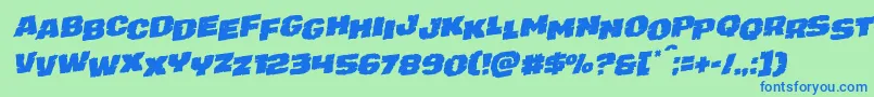 Czcionka juggerrockstagrotal – niebieskie czcionki na zielonym tle