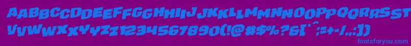 Fonte juggerrockstagrotal – fontes azuis em um fundo violeta