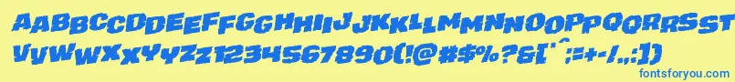 juggerrockstagrotal Font – Blue Fonts on Yellow Background