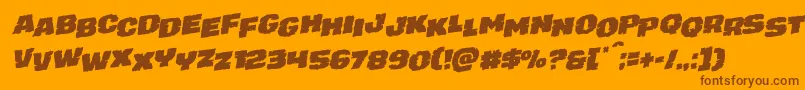 juggerrockstagrotal-Schriftart – Braune Schriften auf orangefarbenem Hintergrund