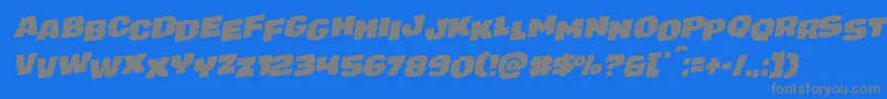 juggerrockstagrotal-Schriftart – Graue Schriften auf blauem Hintergrund