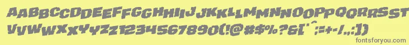 juggerrockstagrotal-fontti – harmaat kirjasimet keltaisella taustalla